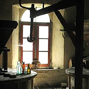 The old mill at the watermill in Posara, Italy