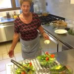 Mirella cooking at the watermill in Tuscany, Italy