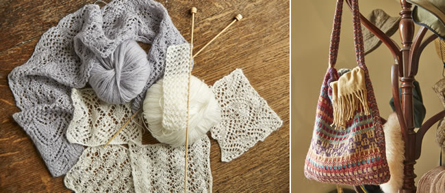 Lisa Richardson's knitting projects at the watermill in Tuscany