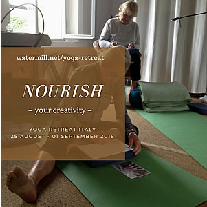 Creative yoga at the watermill