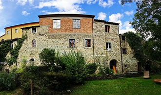 The back of the watermill in Tuscany, Italy