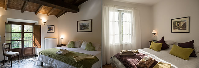 Bedrooms at the mill in Italy