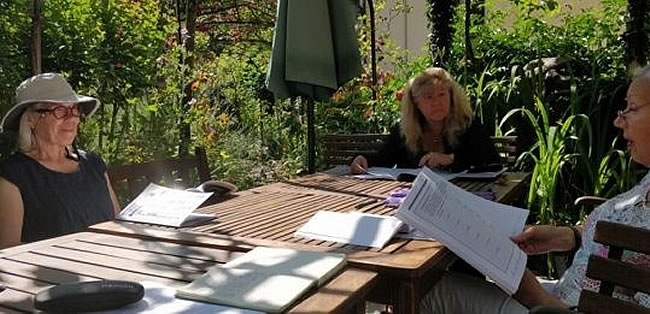 Writing at the watermill in Tuscany