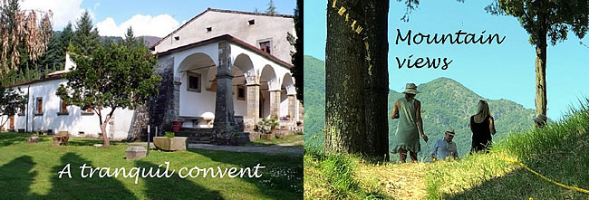 Locations around the watermill in Italy