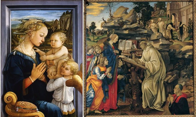 Paintings by Filippo Lippi and Filippino Lippi