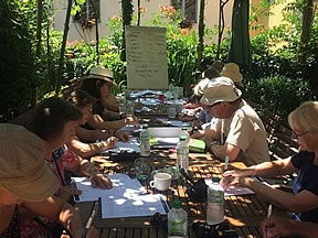 Writing group at the Watermill in Tuscany