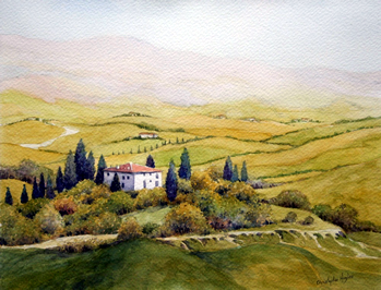 Painting tutor at the watermill in Italy Chris Hughes