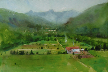 Painting by watermill tutor Paul Talbot-Greaves
