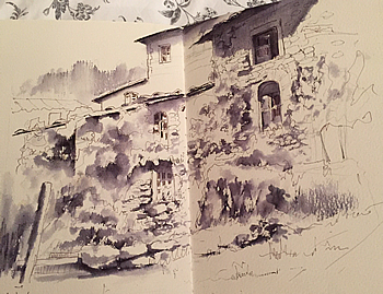 Painting tutor at the watermill in Italy Sue Ford