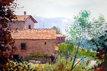 Painting tutor at the watermill in Italy Terry Jarvis