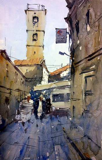 Painting tutor at the watermill in Italy Tim Wilmot